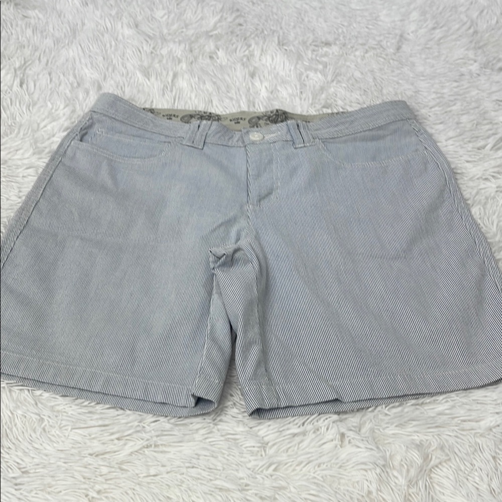 RIDERS BY LEE WOMENS SIZE 14 Striped Zip up Shorts